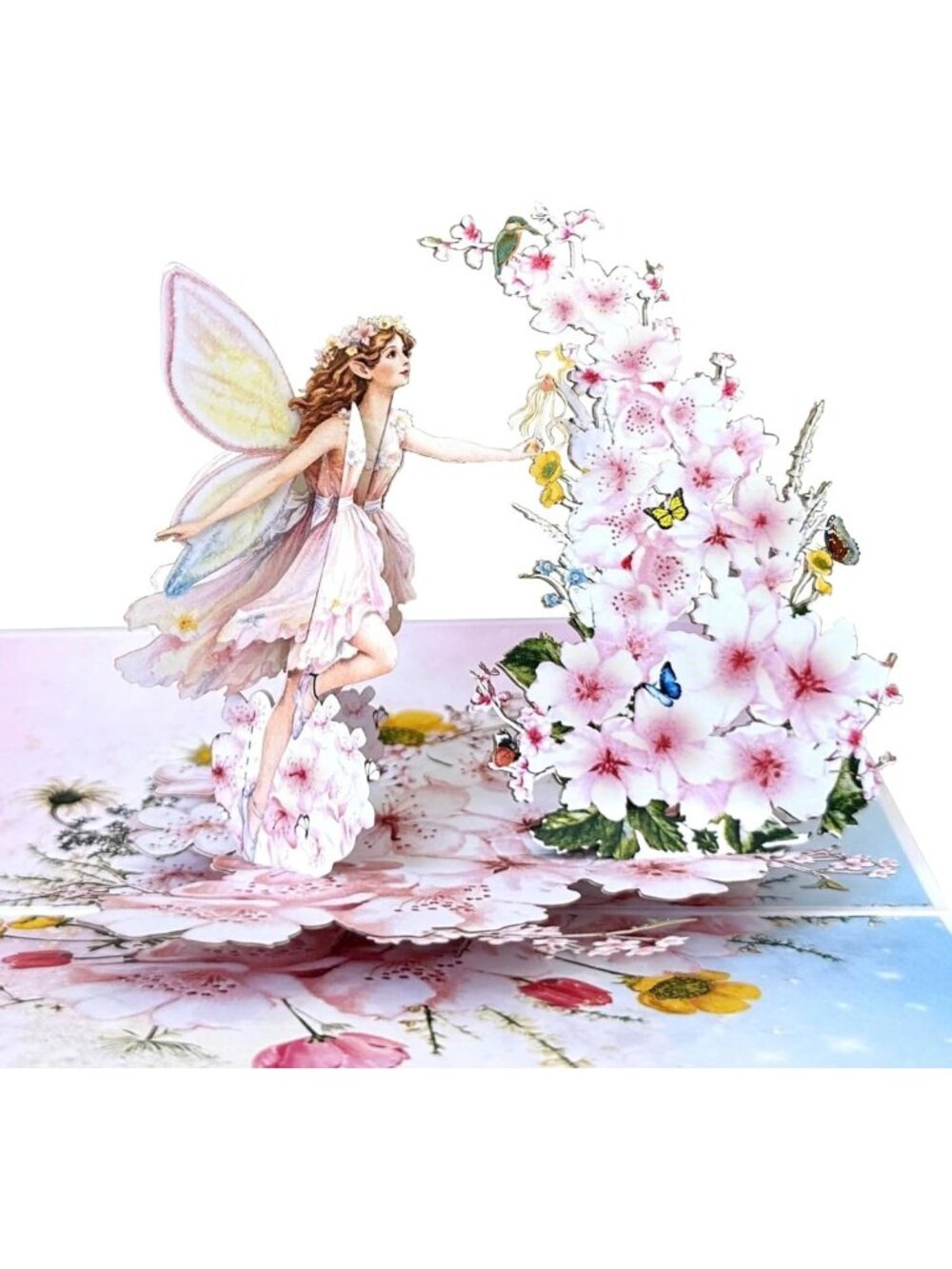 Whimsical 3D Fairy Birthday Card with Magical Wand for Girls & Kids, 5"x7